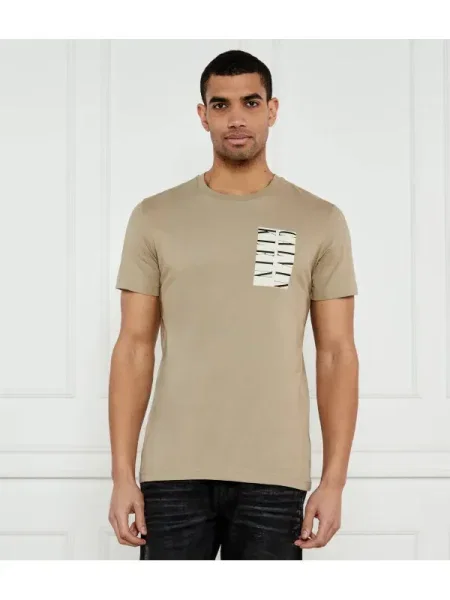 Calvin Klein Jeans Tricou SERIF BOX GRAPHIC bej