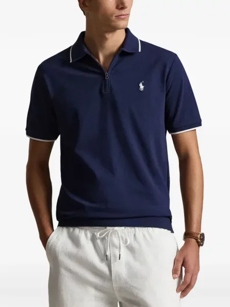 Πλεκτό polo Polo Ralph Lauren με σχέδιο με λαιμόκοψη v πράσινο