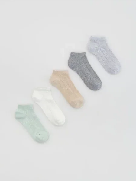 Reserved Короткі шкарпетки 5 упаковок кремовий 