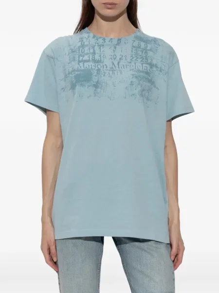 Tricou Maison Margiela cu imagine albastru