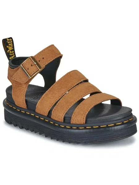 Sandály Dr. Martens z nubuku hnědé