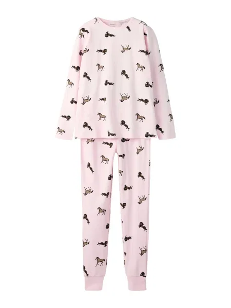 NAME IT Pijamale roz deschis negru