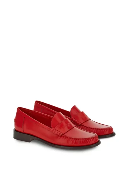 Kožené loafers Ferragamo s autogramem červené