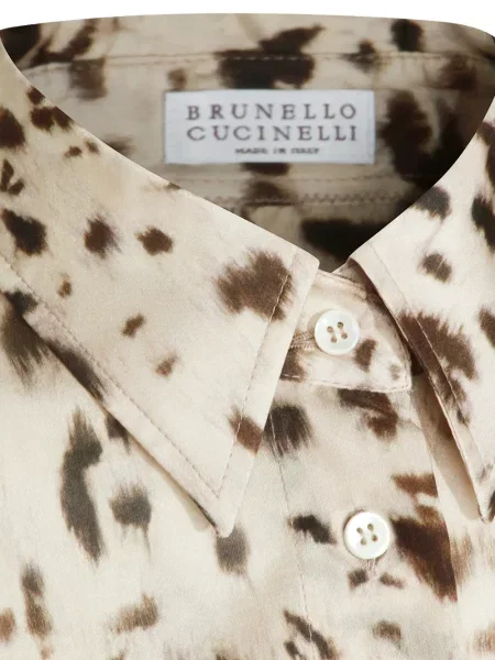 Svilena košulja Brunello Cucinelli s printom
