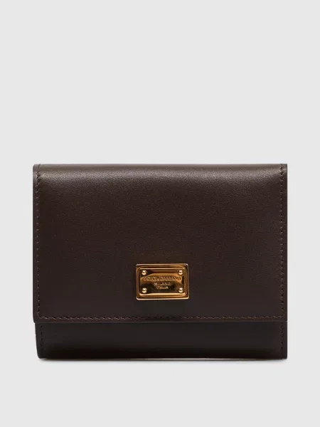 Кожаный кошелек Dolce&gabbana коричневый