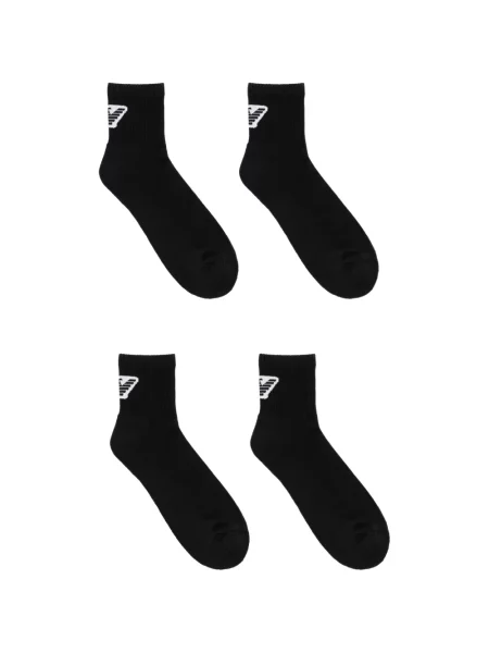 Șosete Emporio Armani cu broderie tricotate negru