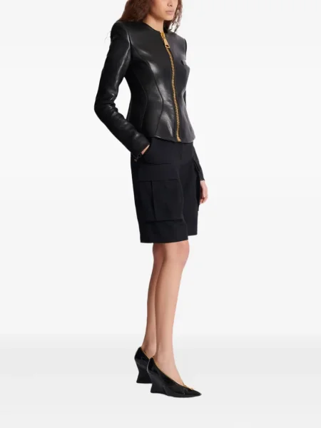 Cu peplum geacă Balmain negru