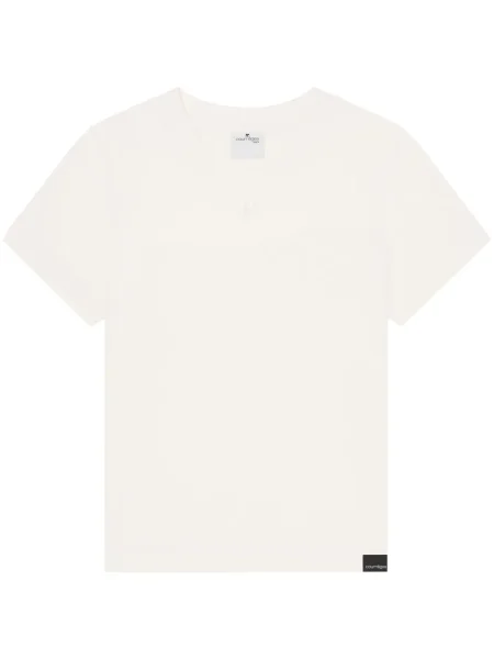 Tricou Courreges cu broderie alb