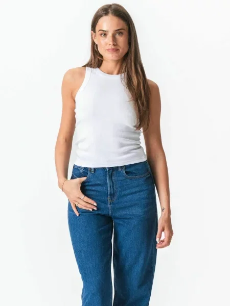 TEESHOPPEN Top Ribbed alb