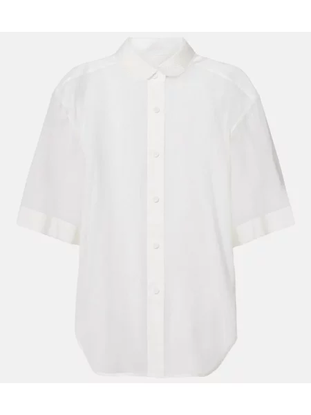 Top Róhe cu broderie din muselină alb