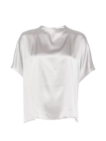 Scurt top Solotre din satin gri