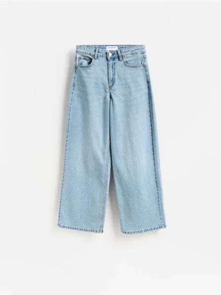 Reserved Blugi wide leg comfort albastru