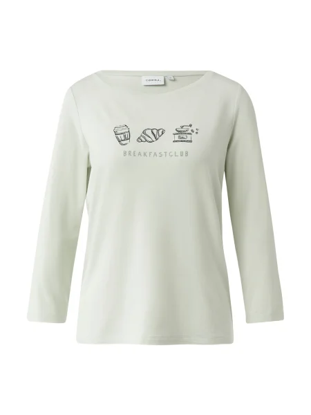 COMMA Majica pastelno zelena črna