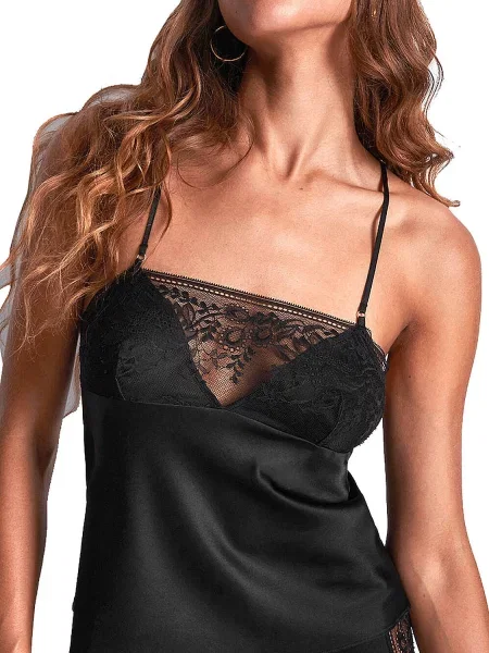 Женский шелковый топ чорний