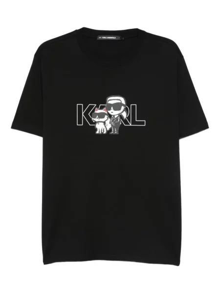 Póló Karl Lagerfeld nyomtatás fekete