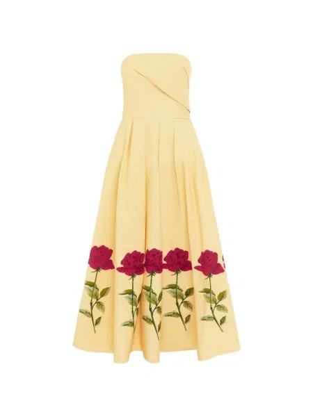 Rochie Leo Lin cu imagine de costum galben
