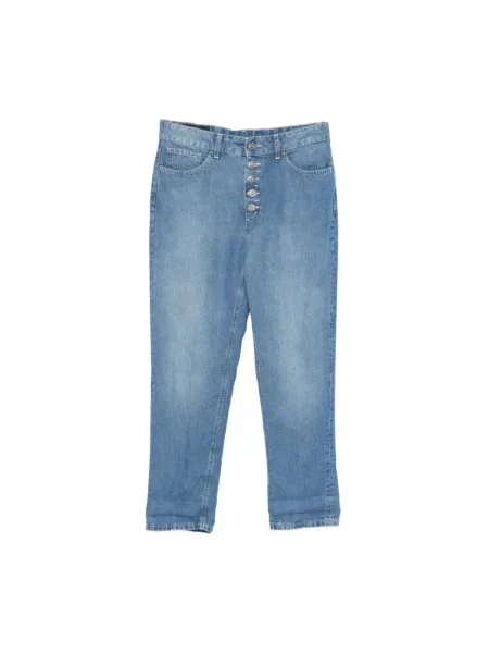 Jeansy Dondup o krotszym kroju niebieskie