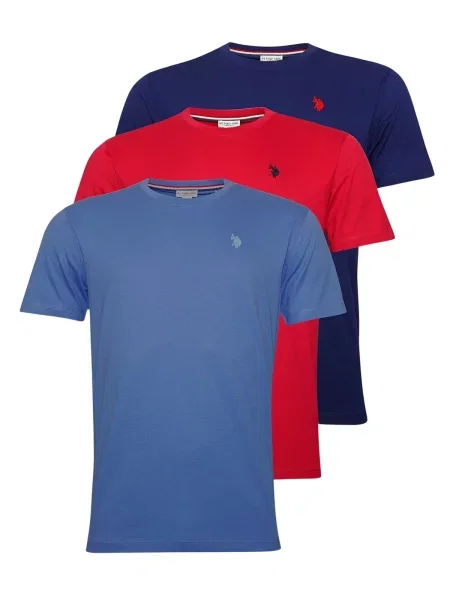 U.S. POLO ASSN. Tričko námořnická modř / kouřově modrá / krvavě červená
