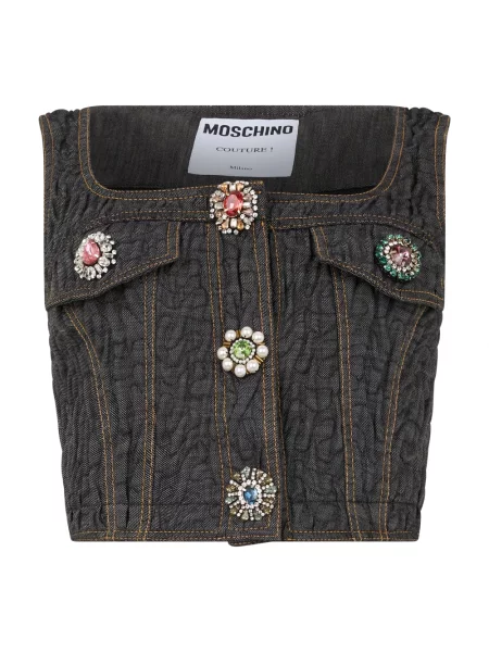 Top Moschino o skróconej długości szary