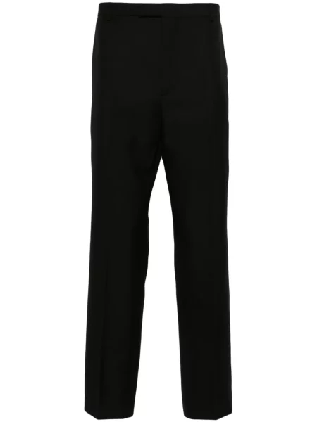 Pantaloni Gucci cu broderie din țesătură twill negru