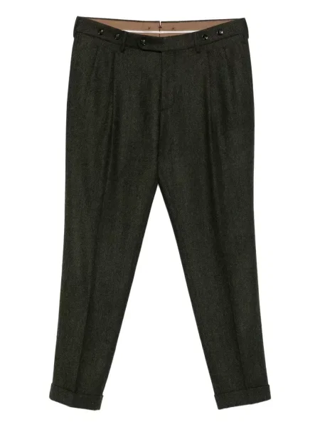 Pantaloni Berwich plisate verde