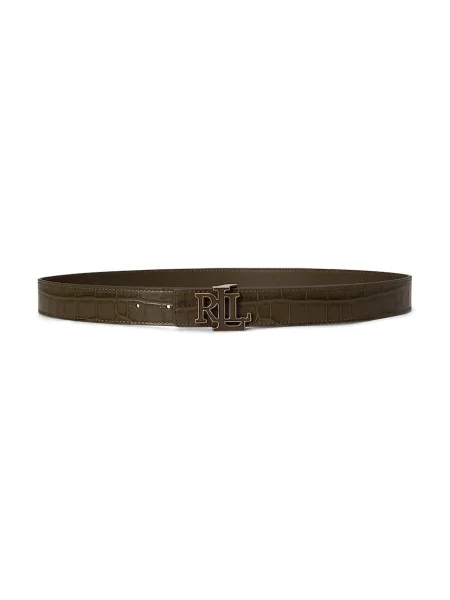 Lauren Ralph Lauren curea reversibilă pentru femei din piele verde