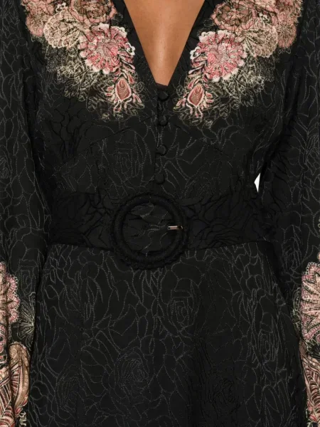 Rochie Twinset cu model floral cu imagine de costum negru