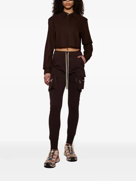 Pantaloni Rick Owens alergare cu cordon maro