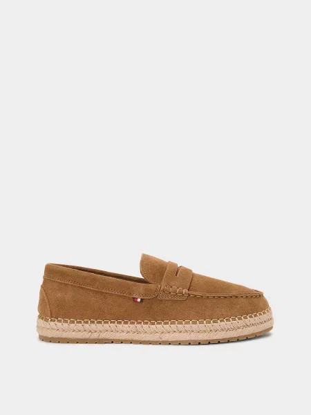 Шкіряні Лофери Tommy Hilfiger FLEXIBLE HILFIGER SDE ESPADRIL коричневий
