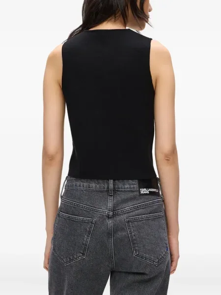 Vestă denim Karl Lagerfeld Jeans tricotate negru