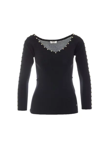 Sweter Liu Jo z krótkim rękawem czarny