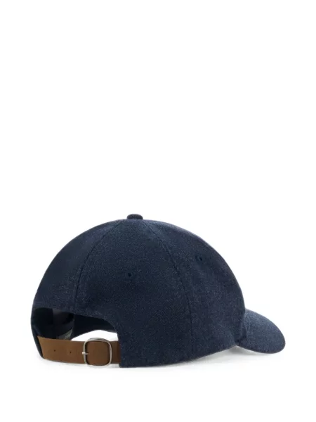 Șapcă Boggi Milano de lână cu model herringbone albastru