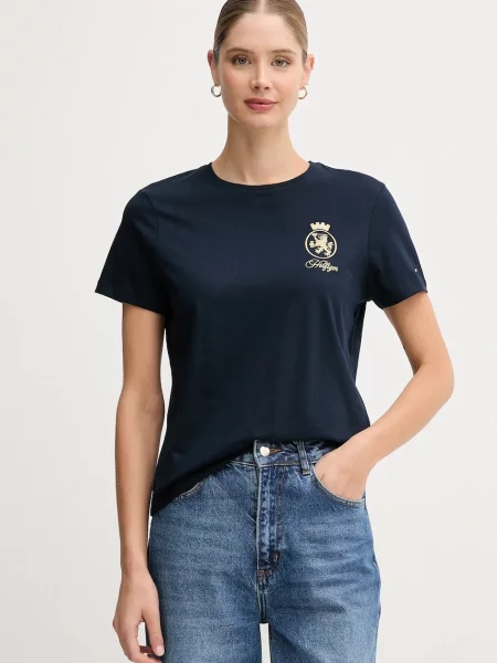Тениска Tommy Hilfiger TH Crest Embroidery Crew Neck T-Shirt Blue S синьо
