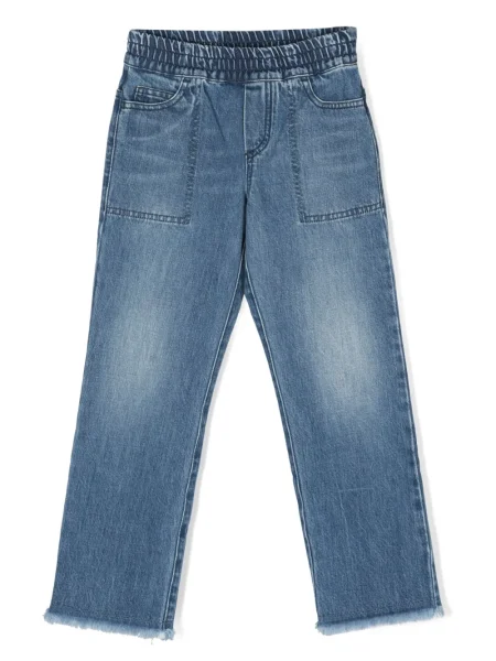 Jeansy straight leg dziecięce Fendi niebieskie