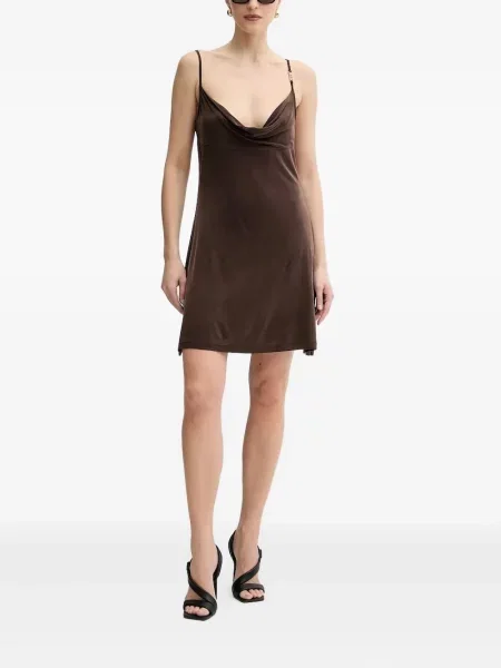 Mała mały sukienka jeansowa Versace Jeans Couture garniturowa brązowa