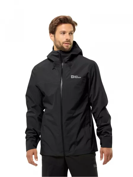 Pánska bunda do dažďa Jack Wolfskin Highest Peak 3L black čierna