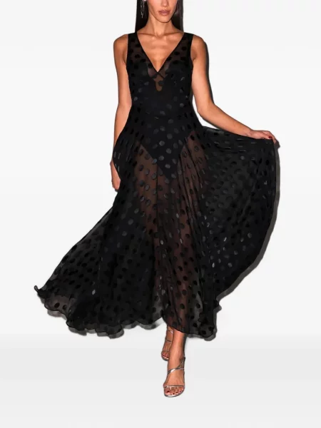 Rochie midi Fleur Du Mal cu buline negru