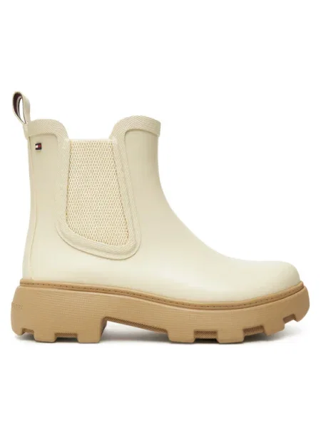 Гумени ботуши Tommy Hilfiger RUBBER FLAG CLEATED RAINBOOT бежово