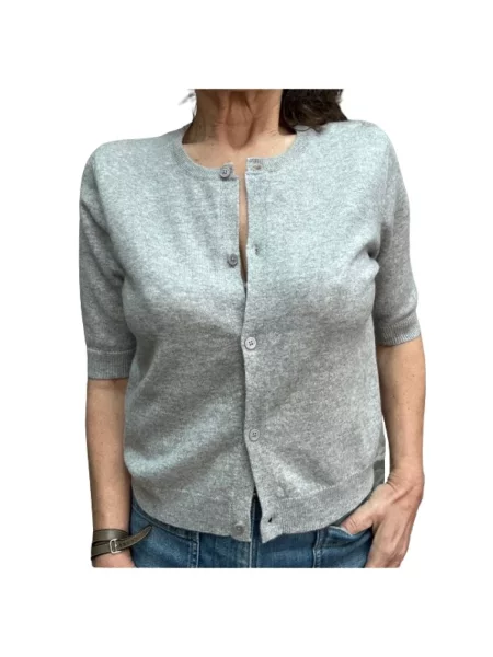Dzianinowy sweter Majestic Filatures szary