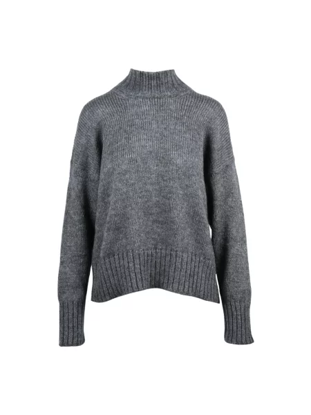 Sweter z golfem Alpha Studio wełniany szary