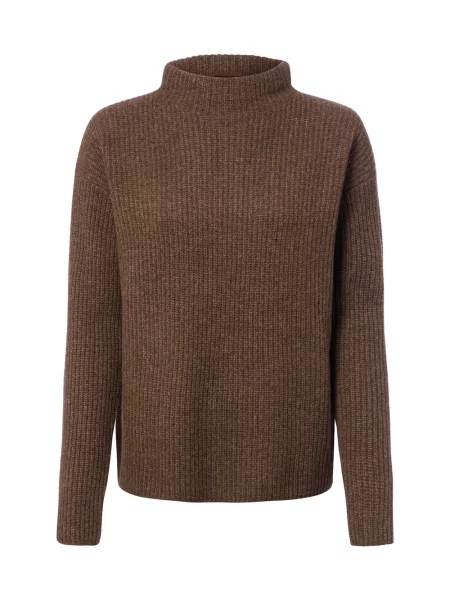 Marie Lund Sweter z dzianiny merino Kobiety Wełna merino S brązowy