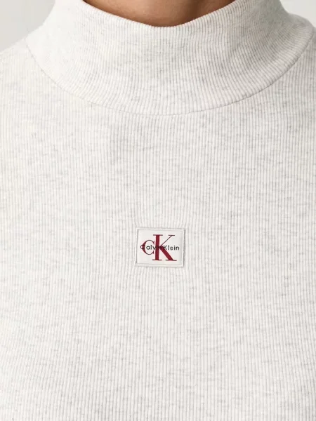 Calvin Klein Jeans блуза с дълги ръкави дамска с сиво