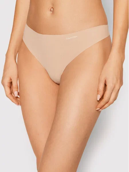 Calvin Klein Underwear Stringi beżowy
