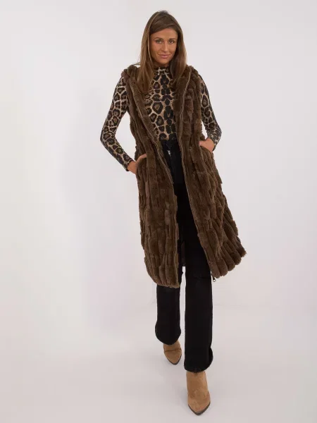 Vestă Fashionhunters maro