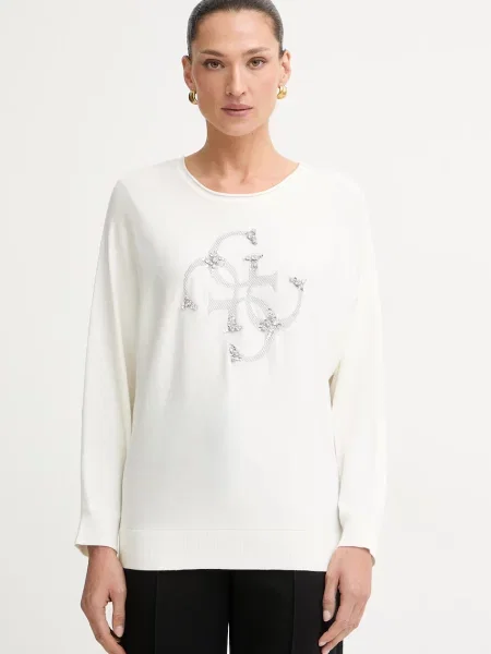 Guess pulover pentru femei cu vâscoză alb