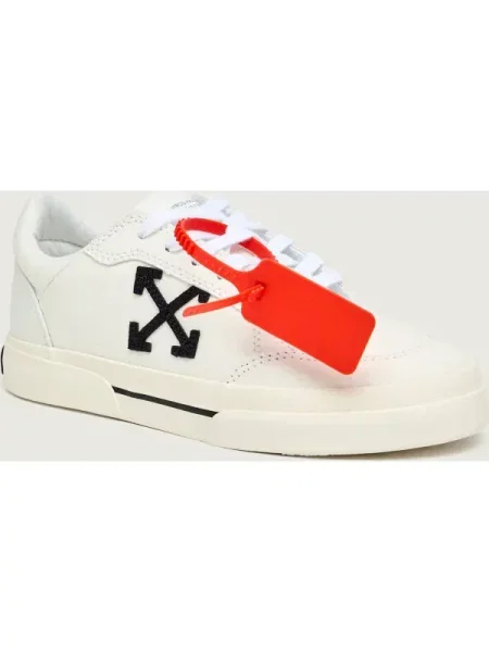 OFF-WHITE Teniși cu adaos de piele alb