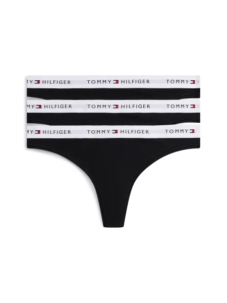 Tommy Hilfiger Underwear Tanga Essential gri deschis / roșu / negru alb