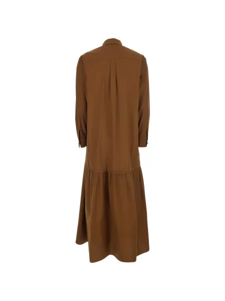 Cu centură rochie tip cămașă Max Mara maro