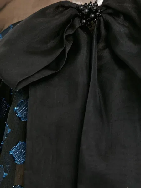 Bluză Custommade cu funde fără mâneci negru