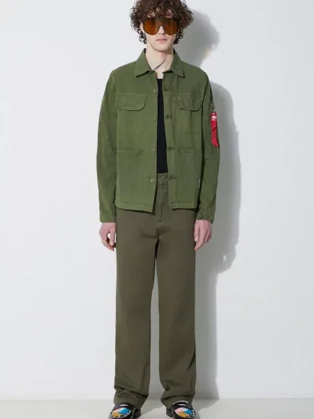 Alpha Industries hlače z elastanom Chino zelena
